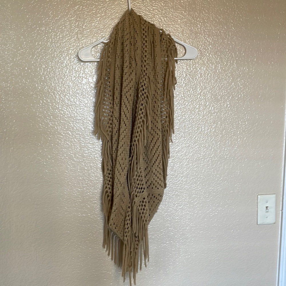 Beige long infinity scarf